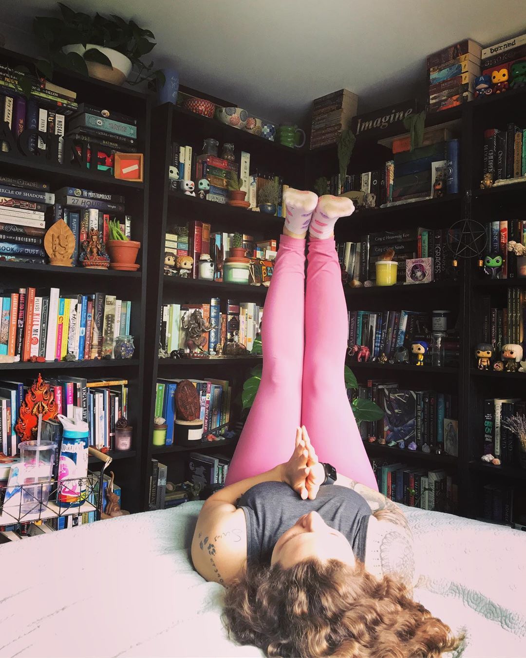Iâll be right here if you need me for the rest of the dayâsurrounded by books, in bed with the cats, and lots of tea. . #yoga #yogaeverydamnday #legsupthewall #viparitakarani https://www.instagram.com/p/BzA5fBHHvAg/?igshid=e7fookwrusev