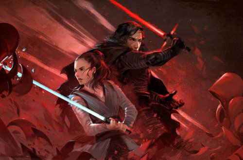 sandara Kylo Ren rey star wars Illustration the last jedi