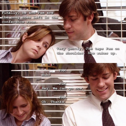 morethanthatfic:Love how this quintessential Jim & Pam scene...