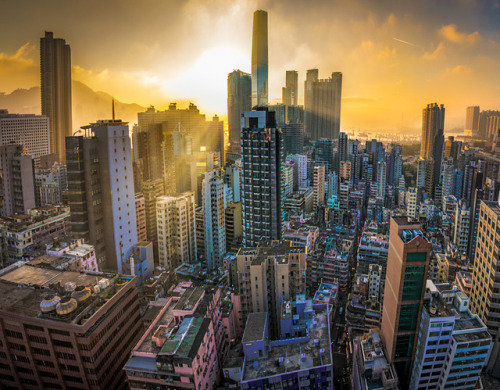 photographers on tumblr hong kong city urban Architecture sunset clouds high angle buildings asia milamai