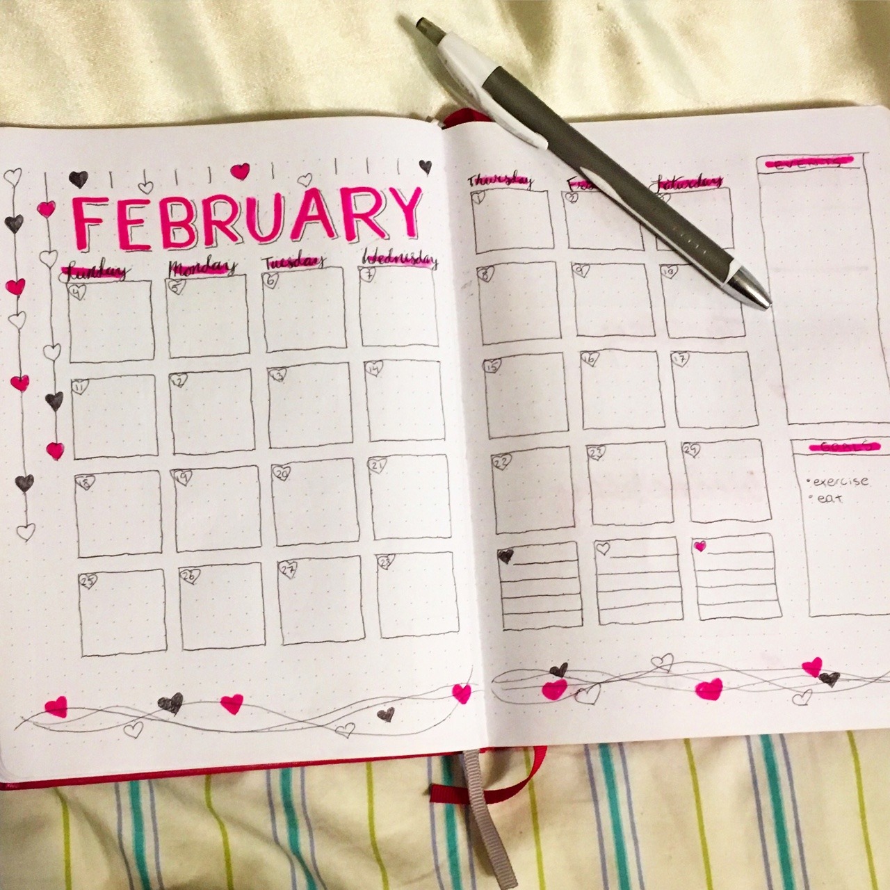 Bullet journaling — February title page inspired by Amanda Rach Lee’s...