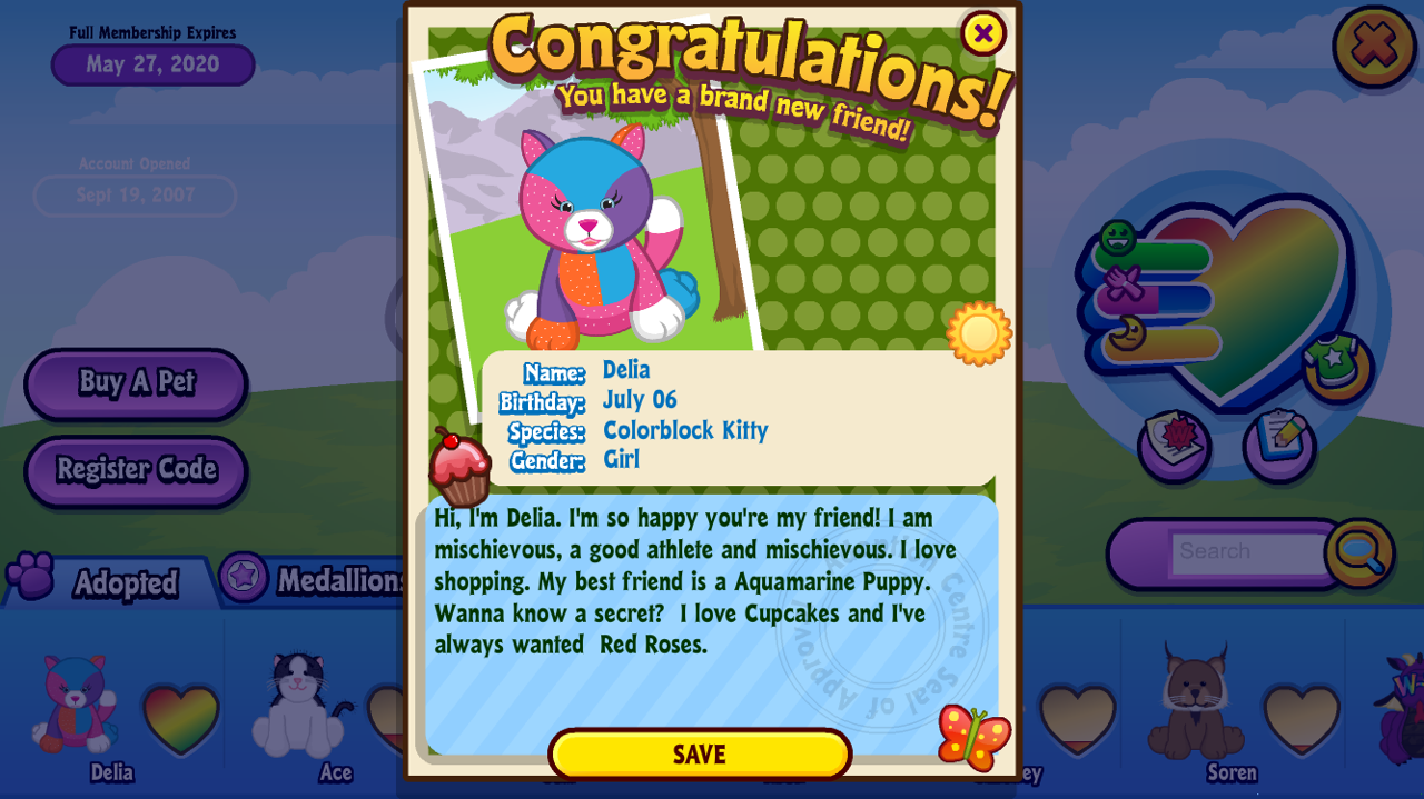 webkinz colorblock kitty