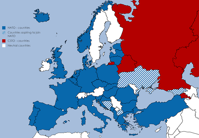 Current Military Alliances In Europe. - Maps On The Web