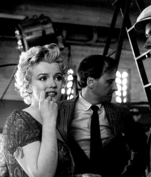 infinitemarilynmonroe:Marilyn Monroe on the set of Bus Stop,...