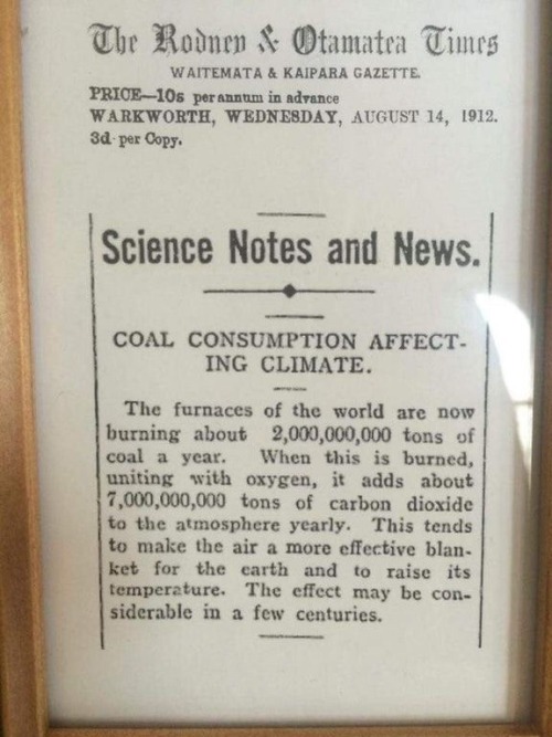 Global Climate Change Warning, 1912 Check this blog!
