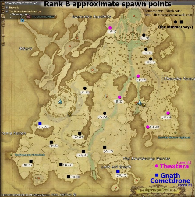 Monsters Location Maps: Rank B Clan Hunt