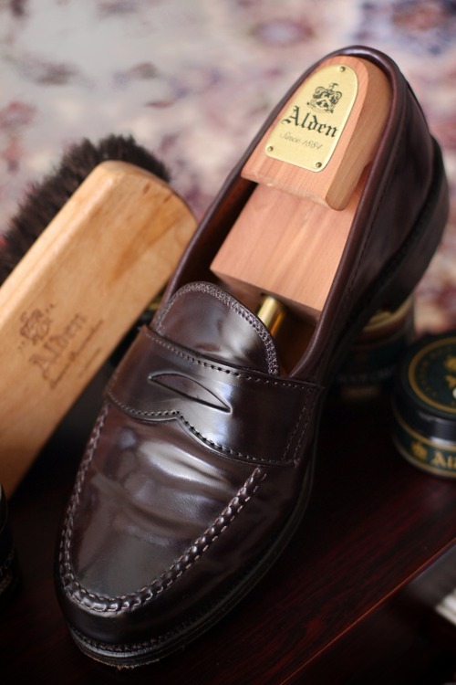 alden unlined cordovan loafer