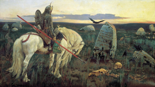 viktor-vasnetsov:A Knight At the CrossroadsMedium:...