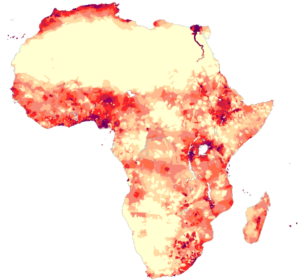 The Prepaid Economy African Edition — Heat Map Showing Population Density Across Africa 2581