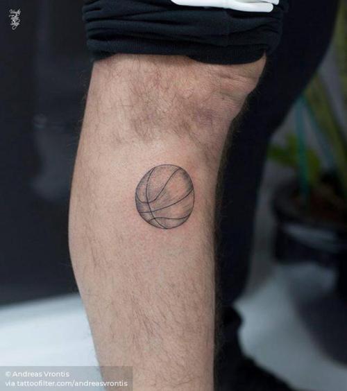 Tattoo tagged with: basketball ball, small, basketball, shin, tiny,  andreasvrontis, ball, ifttt, little, sport, illustrative 