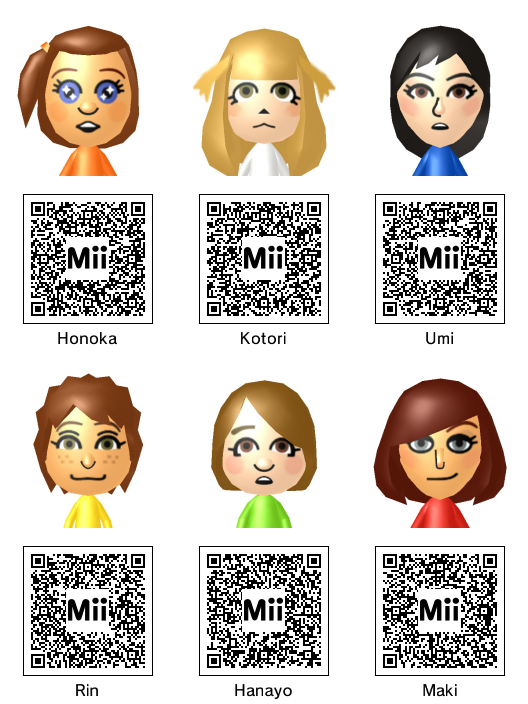 love live school idol project miis - nyegi's mii resource!