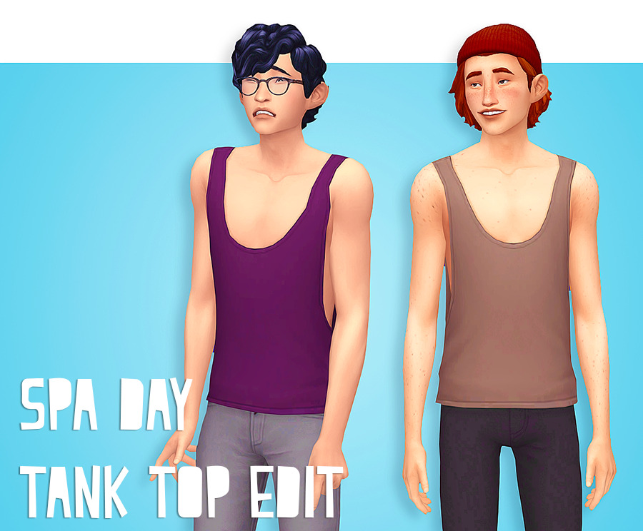 â€¢ spa day tank top without the ugly stripe and recolored in @fairyfang â€˜s maxis match palette plus black & white
â€¢ requires spa day
â€¢ download [sfs]