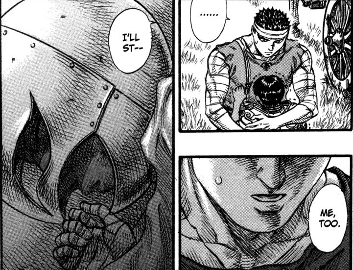 Was rewatching the 90's anime adaptation and Guts face in this scene is  just so funny : r/Berserk