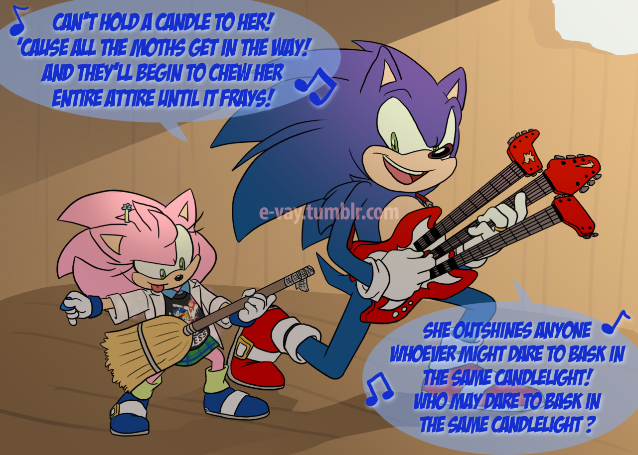 I picture Sonic writing the song “Candlelight” (by... | E-vay Says...