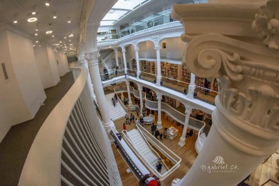 mymodernmet:<br /><br />This magnificent new bookstore is a treasure trove for literature lovers and architecture enthusiasts alike. Recently opened in Bucharest, Romania, the six-story Carousel of Light houses 10,000 books for sale. The building’s 19th-century façade and interior was restored to preserve its breathtaking details. With a first-floor modern art gallery and top-floor bistro included in the facility, the Carousel of Light truly incorporates a sampling of the best of fine arts and culture.