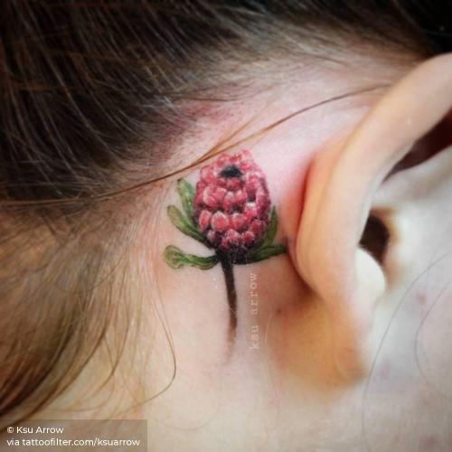 By Ksu Arrow, done in Moscow. http://ttoo.co/p/34080 behind the ear;facebook;flower;ksuarrow;nature;protea;small;twitter;watercolor
