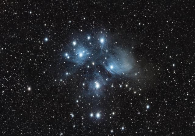 The Pleiades - AKA the Seven Sisters and Messier 45 - I shot this while on an RV trip with the family near Barrie Ontario,...