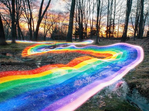 sixpenceee:Daniel Mercadante’s rainbow road. Made with long...