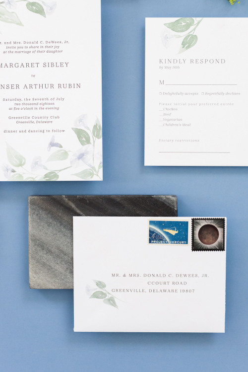 Margaret + Spenser’s soft lunar invitation suite | One and Only Paper Custom Wedding Invitations