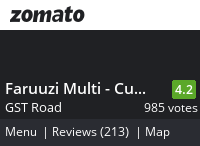 Faruuzi Multi - Cuisine Menu, Reviews, Photos, Location and Info - Zomato