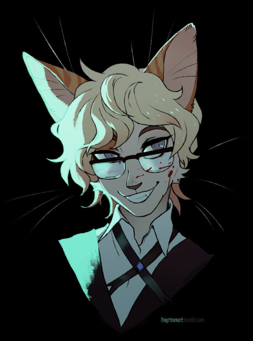 lingrimmart:Portraits for Fireflufferz!Pretty neko boi.