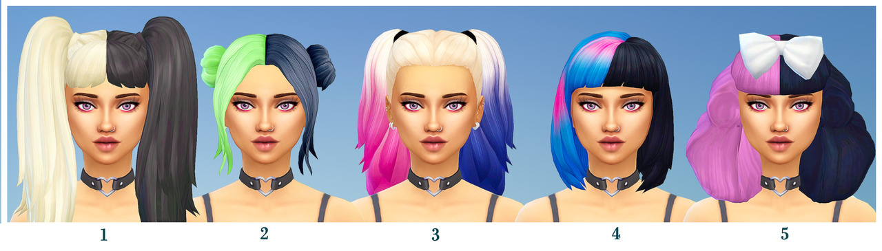 how to make a split color hair sims 4