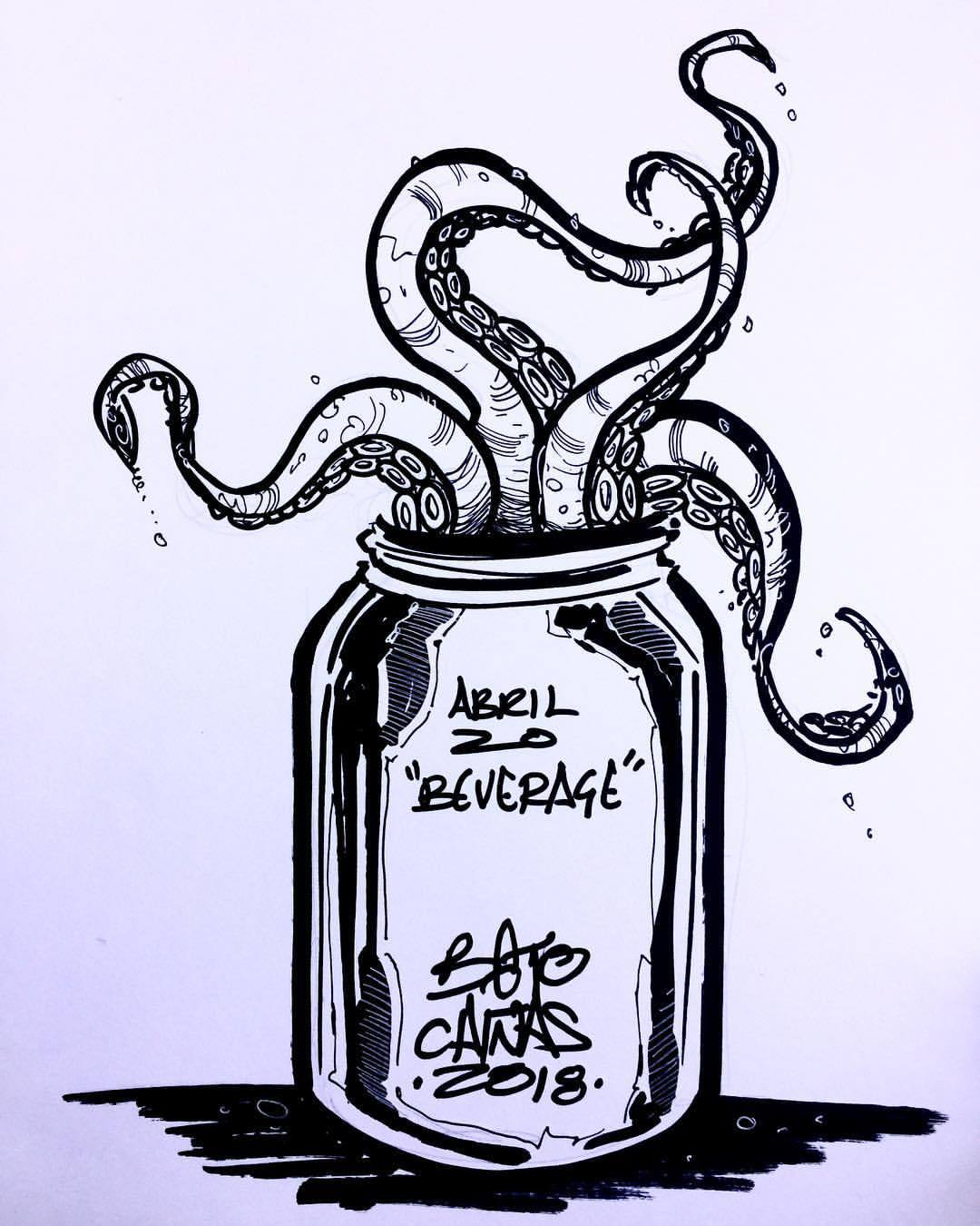 Beto Chinas Reto De Dibujo De Abril Dia 20 Bebida Un Kraken