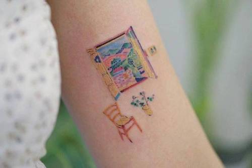 By Zihee, done in Hong Kong. http://ttoo.co/p/120415 art;small;france;contemporary;watercolor;tiny;the open window collioure;ifttt;little;zihee;location;henri matisse;expressionist;europe;patriotic;bicep