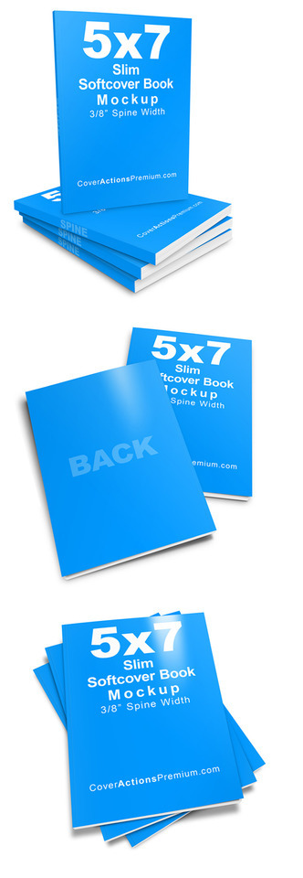 Download Cover Actions Premium — Slim Book Mockup (Photoshop Action)...