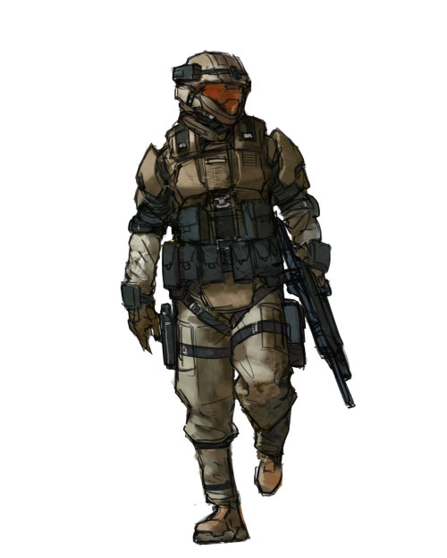 haloconceptart:Halo 3 concept art for the ODST.  By Isaac...