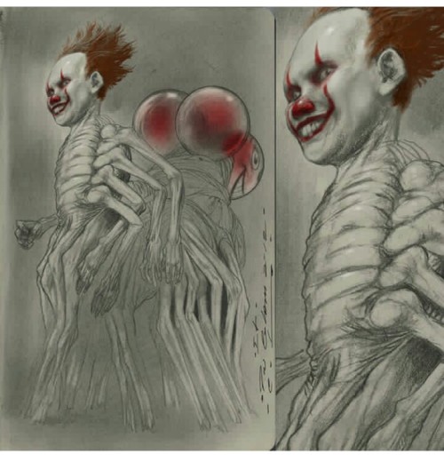 sewer-party:karlofflugosi:Carlos Huante’s concept art for Pennywise is….so fucking good