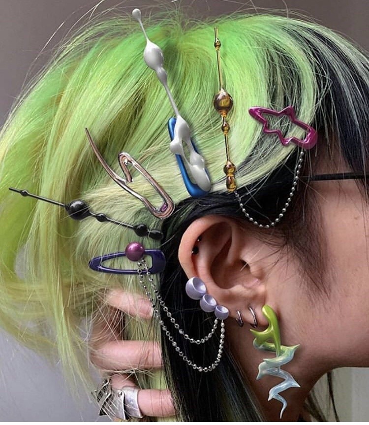punk hair clips