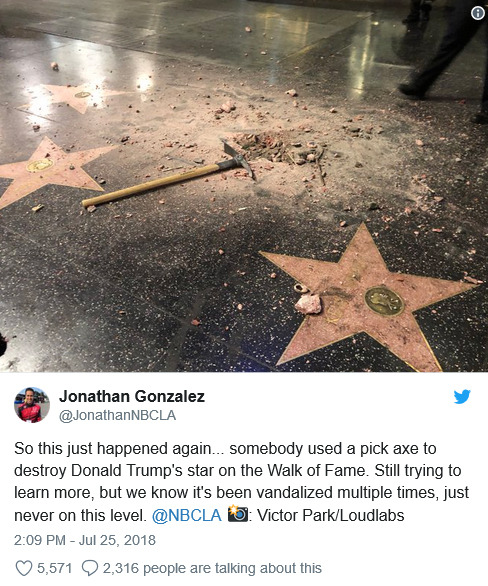 doubletranquility:catchymemes:Donald Trump’s Star on the...