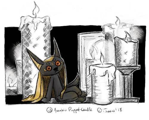 Day 3 - Anubis Puppet with Candles Not as nice as the last one...