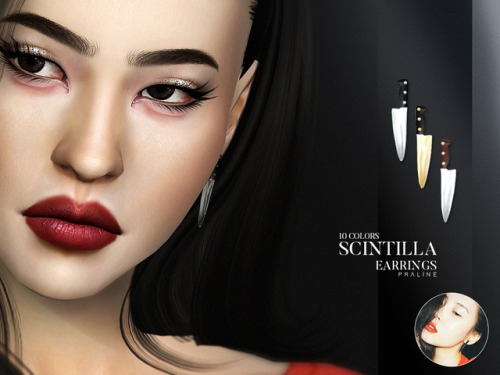 pralinesims:Little knife earrings, inspired by Sunmi. They come...