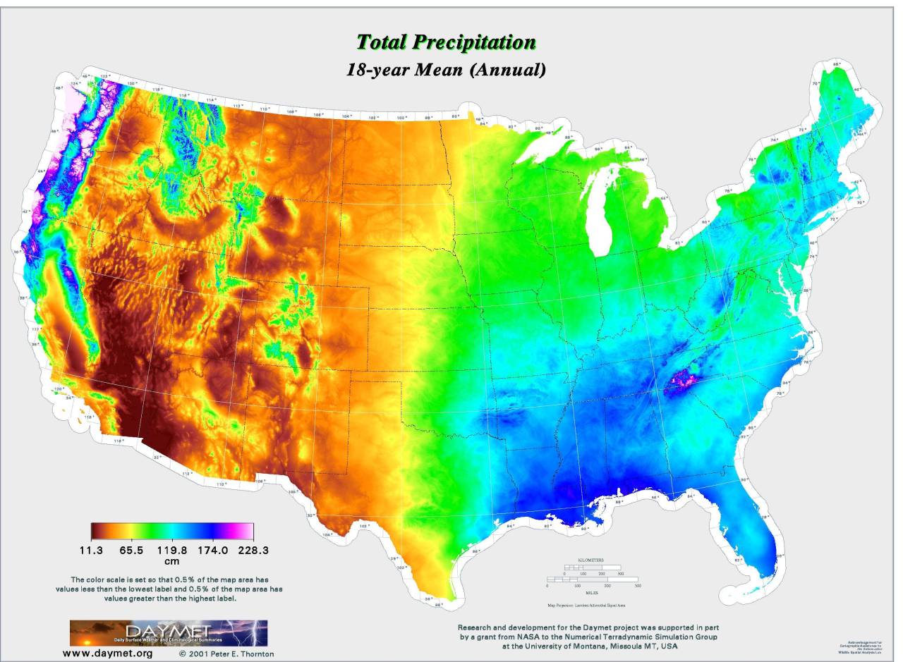 U.S. Precipitation Map - Maps on the Web