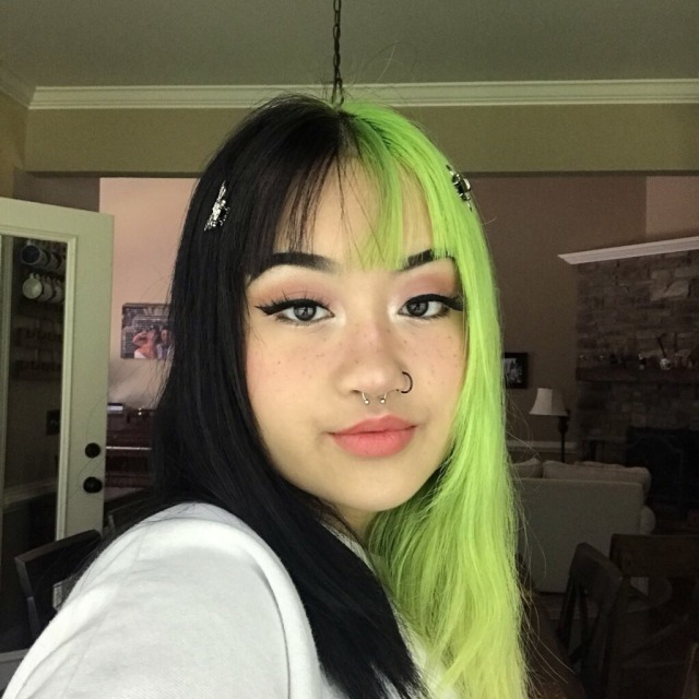 neon green hair on Tumblr