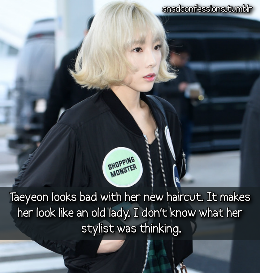 Snsd Confessions Taeyeon Looks Bad With Her New Haircut It Makes