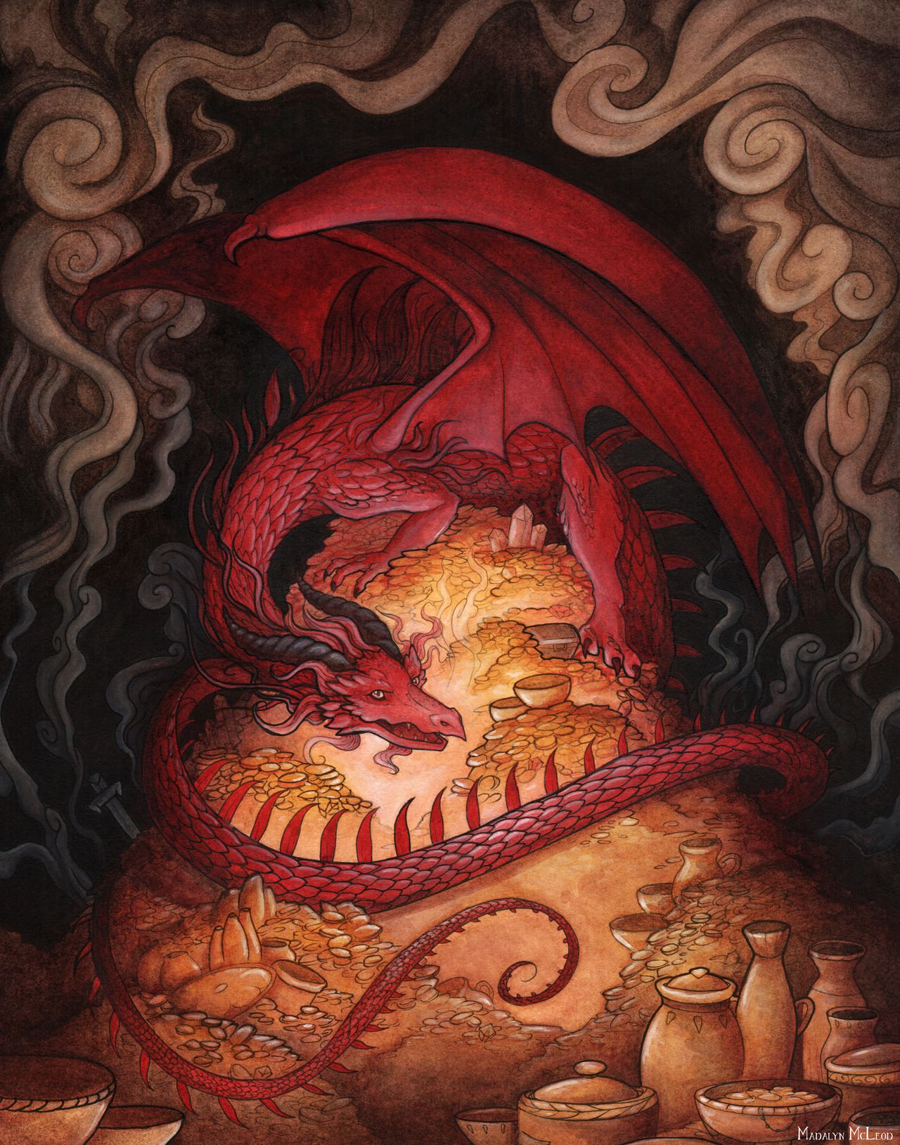 Красный дракон арт