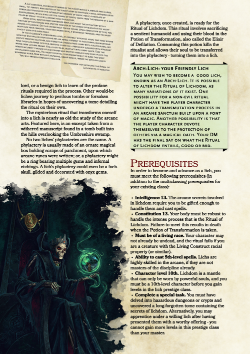 dnd-5e-homebrew:Lich Prestige Class by BalthasarBarikdral