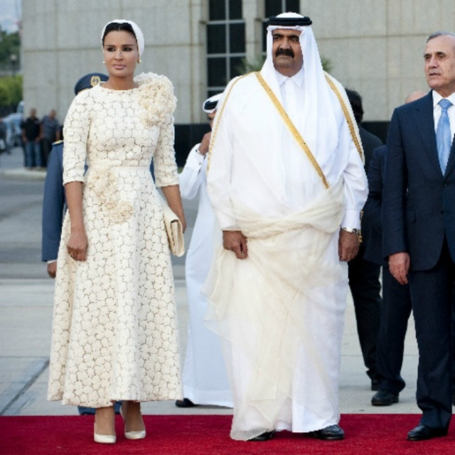 Sheikha Mozah was an absolute vision in her white...