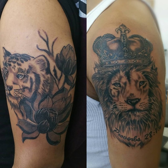 A Tattoo shop in Harrisburg PA — Some simple cats lion 