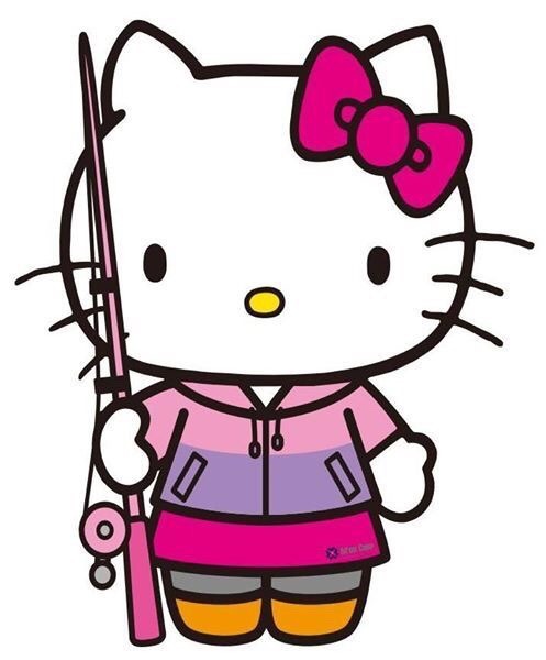 kitty fishing pole