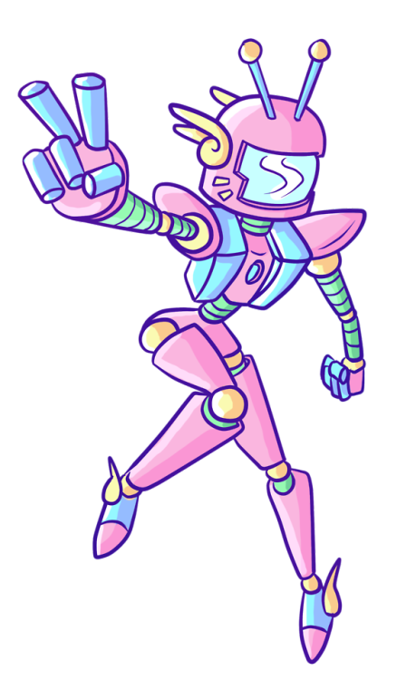 A character design I did for class, her name is TVC-15!