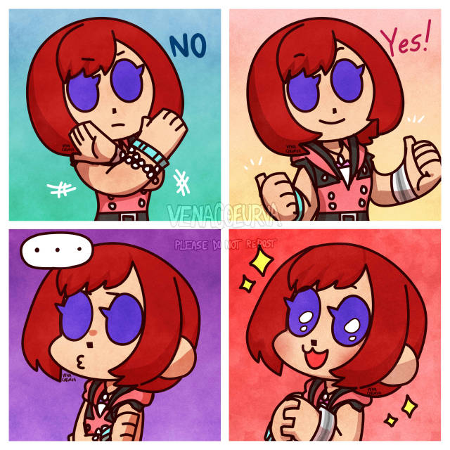 Some Kairi emotes as chibi emotion practice and bc I needed something easy and mind-numbing while I had no internet (and who...