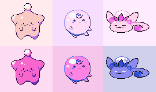 pokemon pokemon beta gold silver beta cleffa igglybuff jumpluff pixel art my art