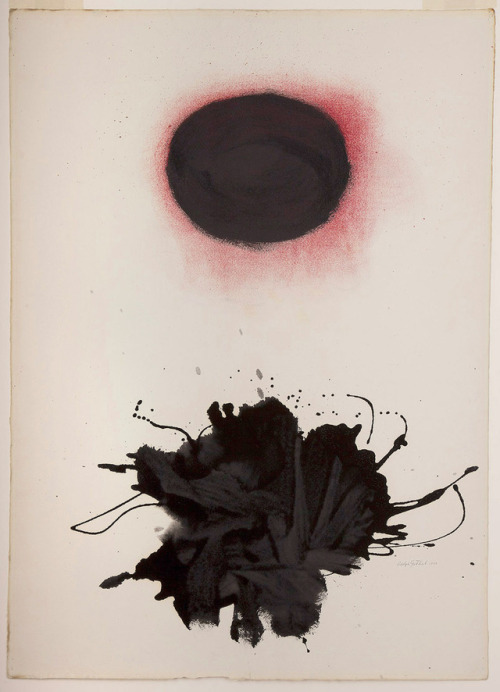 dappledwithshadow:Adolph Gottlieb Red Halo 1960 Oil on paper...