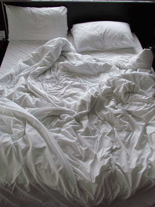 unmade bed on Tumblr