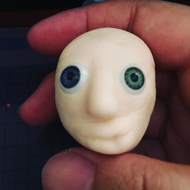 skeptical — No.80 an ugly face #sculpture #doll #artofday...