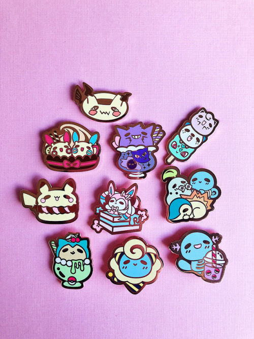 retrogamingblog:Pokemon Dessert Pins made by CosmicSkies